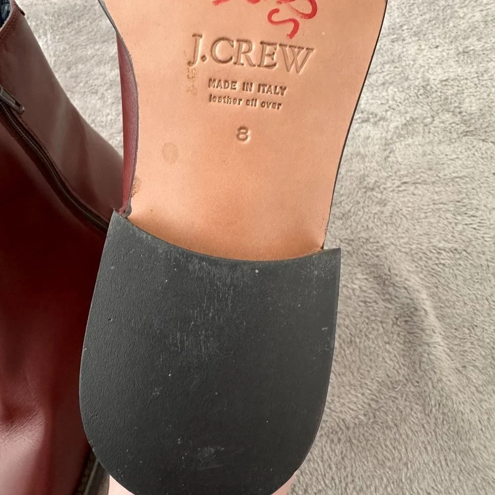 J. Crew Women's Burgundy Leather Ankle Boots